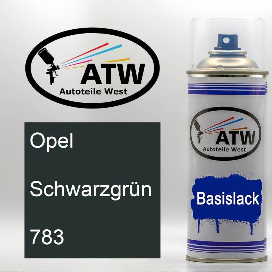 Opel, Schwarzgrün, 783: 400ml Sprühdose, von ATW Autoteile West.