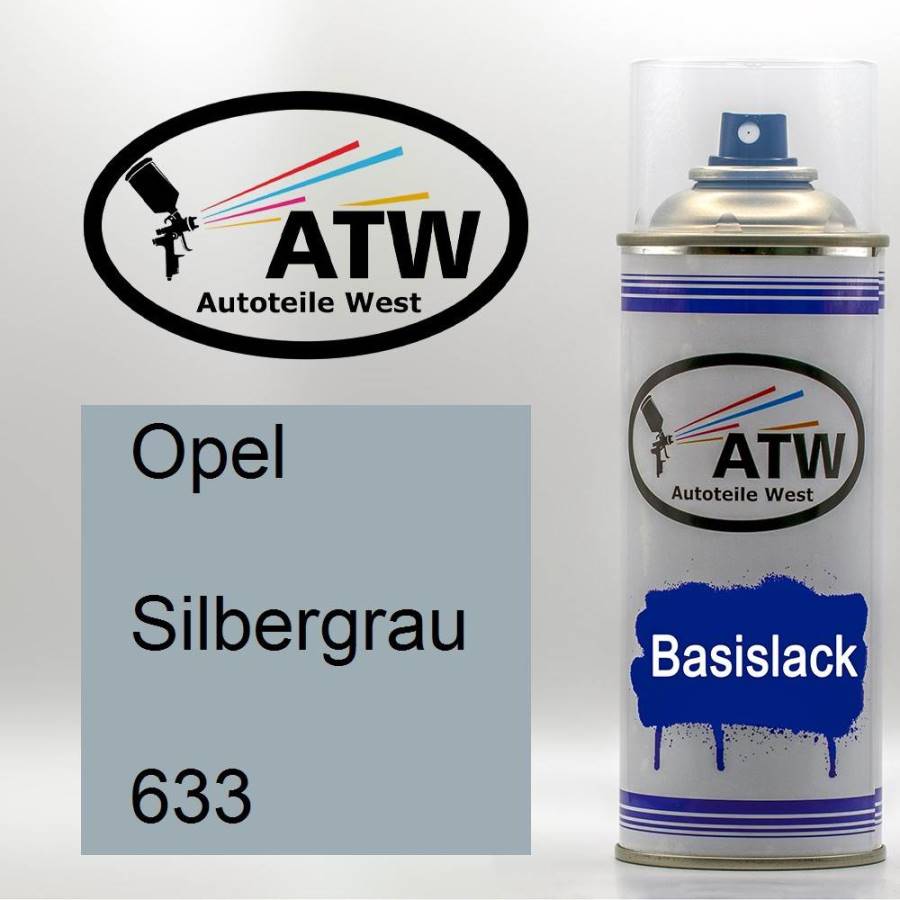 Opel, Silbergrau, 633: 400ml Sprühdose, von ATW Autoteile West.