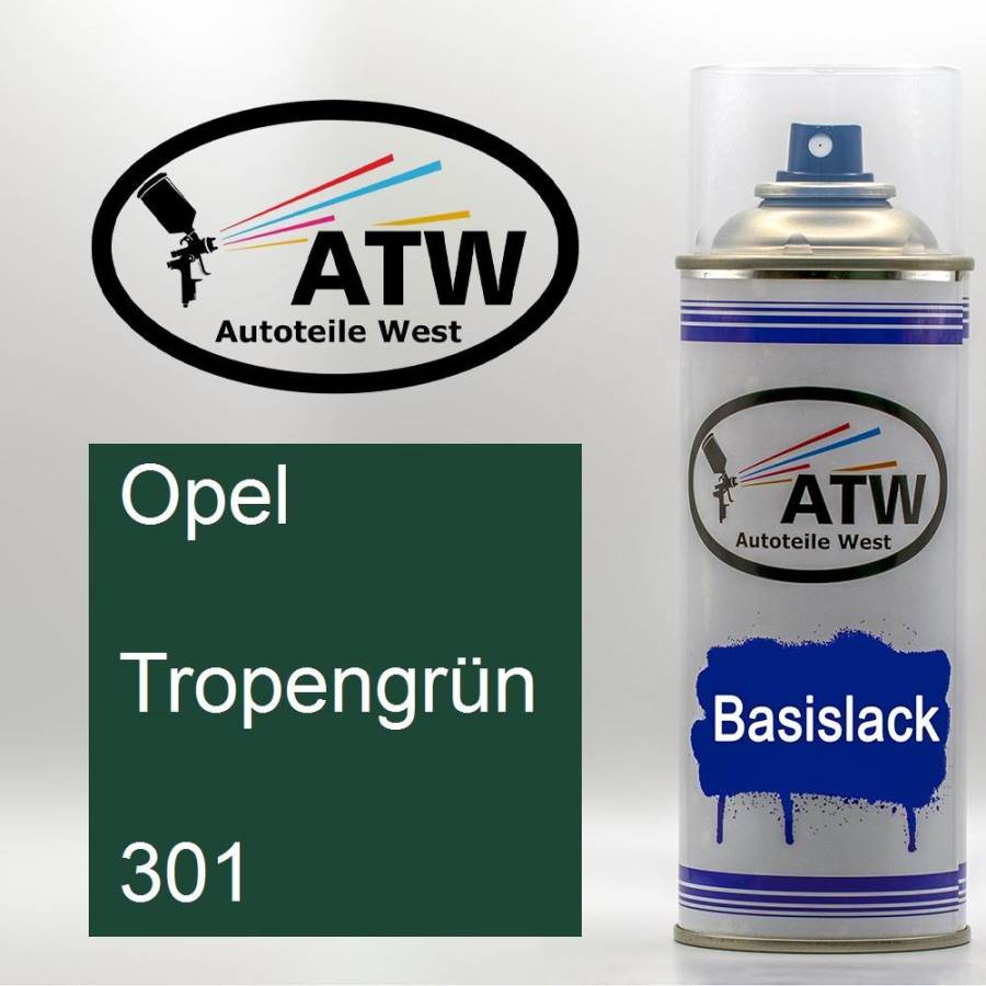 Opel, Tropengrün, 301: 400ml Sprühdose, von ATW Autoteile West.