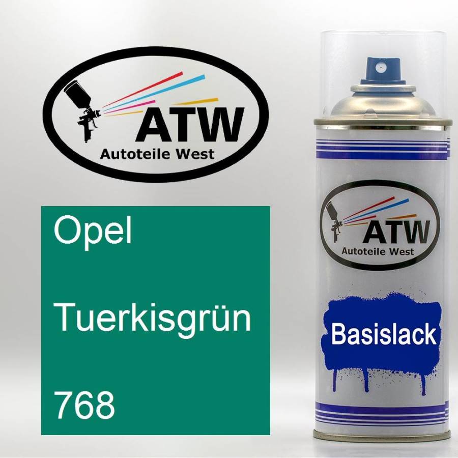 Opel, Tuerkisgrün, 768: 400ml Sprühdose, von ATW Autoteile West.