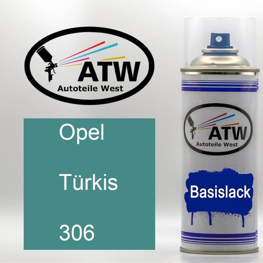 Opel, Türkis, 306: 400ml Sprühdose, von ATW Autoteile West.