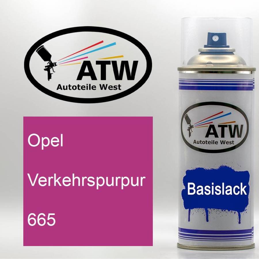 Opel, Verkehrspurpur, 665: 400ml Sprühdose, von ATW Autoteile West.