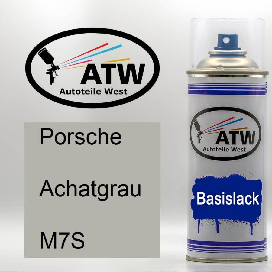 Porsche, Achatgrau, M7S: 400ml Sprühdose, von ATW Autoteile West.