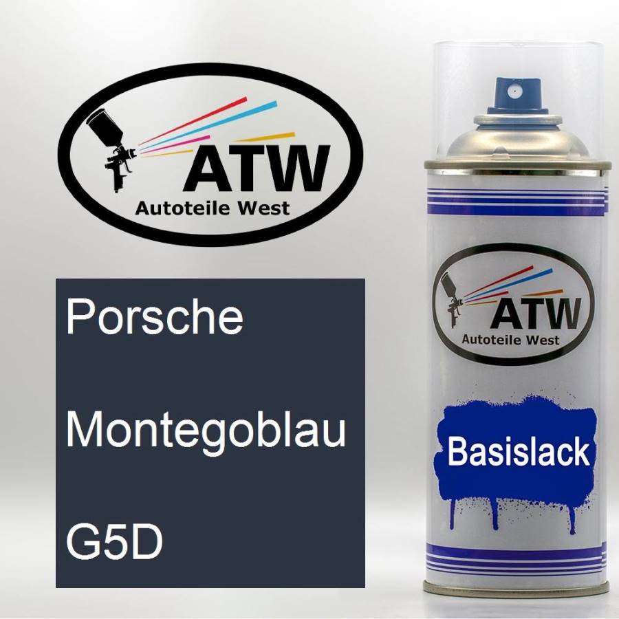 Porsche, Montegoblau, G5D: 400ml Sprühdose, von ATW Autoteile West.