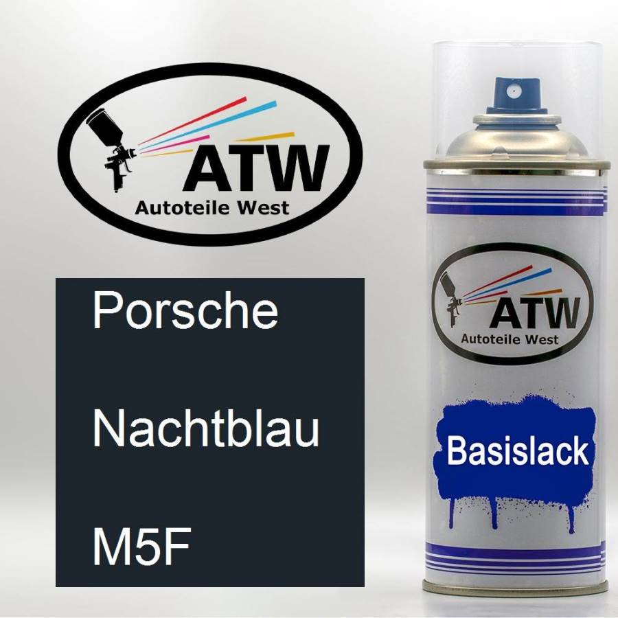 Porsche, Nachtblau, M5F: 400ml Sprühdose, von ATW Autoteile West.