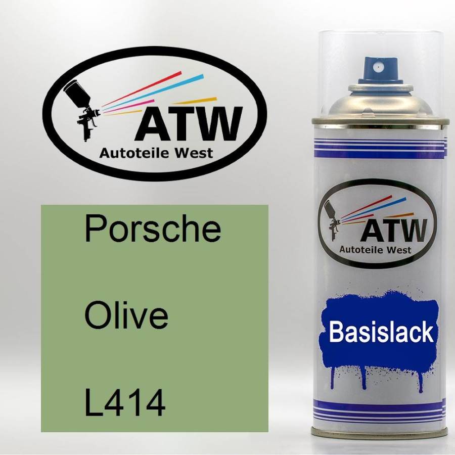 Porsche, Olive, L414: 400ml Sprühdose, von ATW Autoteile West.