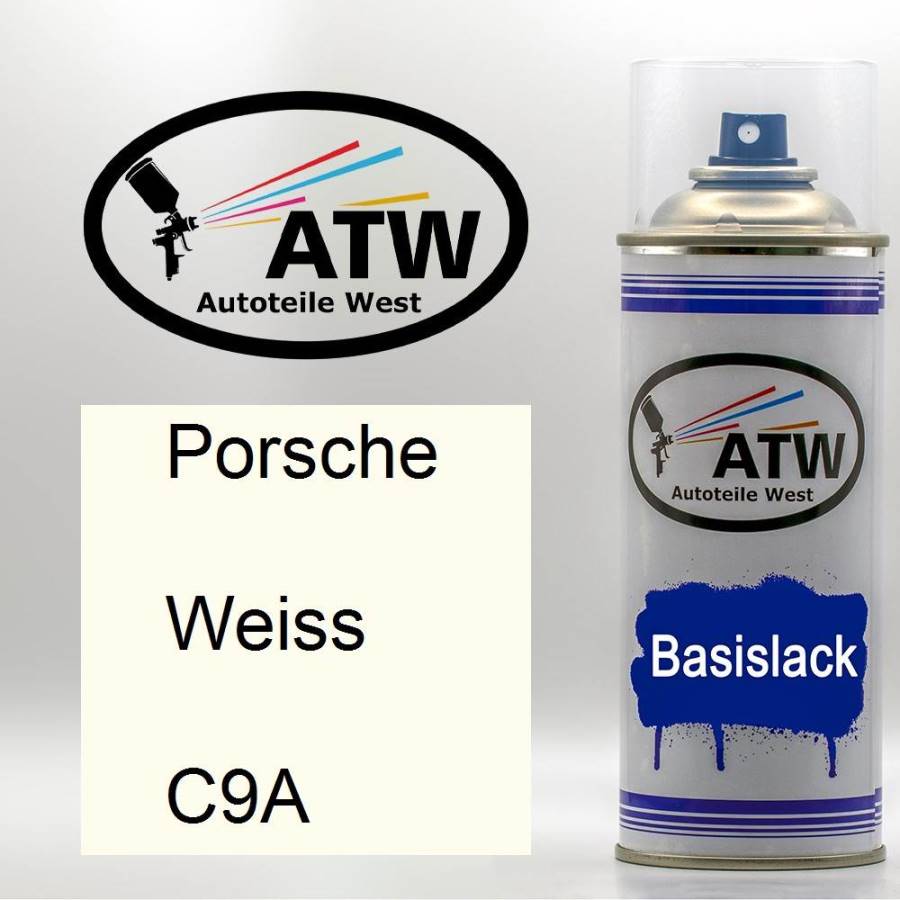 Porsche, Weiss, C9A: 400ml Sprühdose, von ATW Autoteile West.