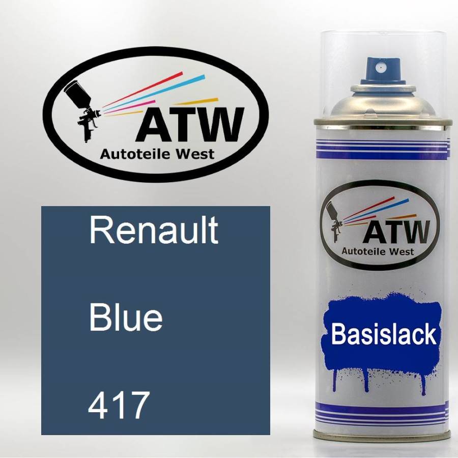 Renault, Blue, 417: 400ml Sprühdose, von ATW Autoteile West.