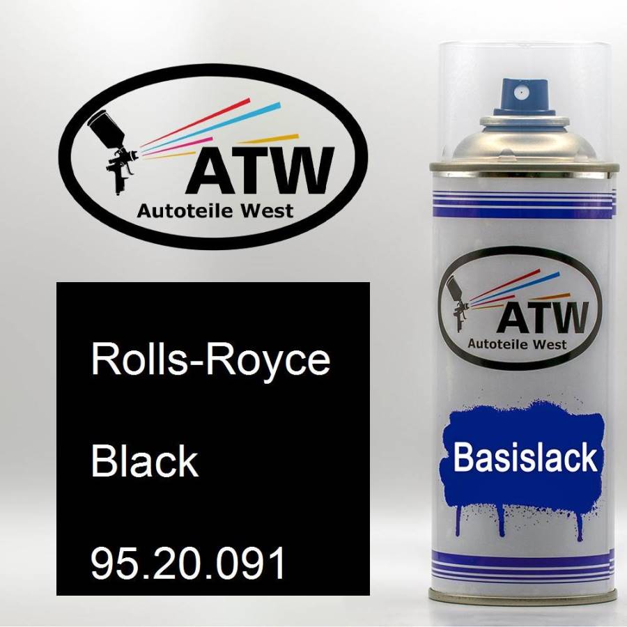 Rolls-Royce, Black, 95.20.091: 400ml Sprühdose, von ATW Autoteile West.