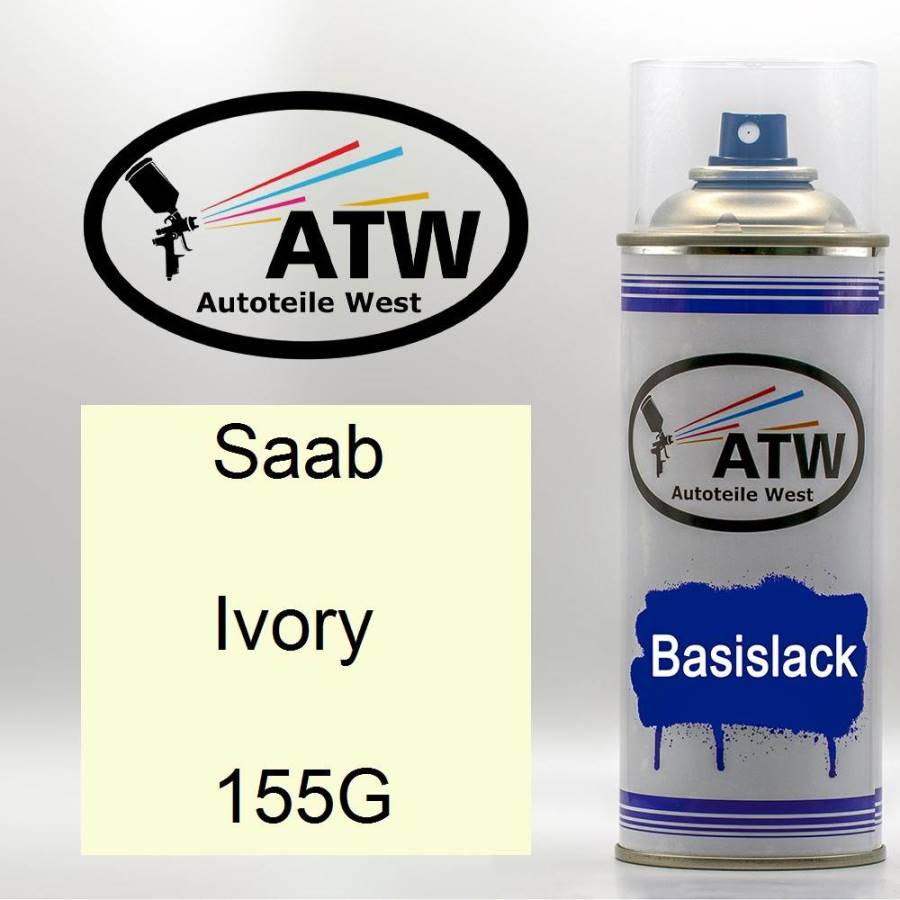Saab, Ivory, 155G: 400ml Sprühdose, von ATW Autoteile West.