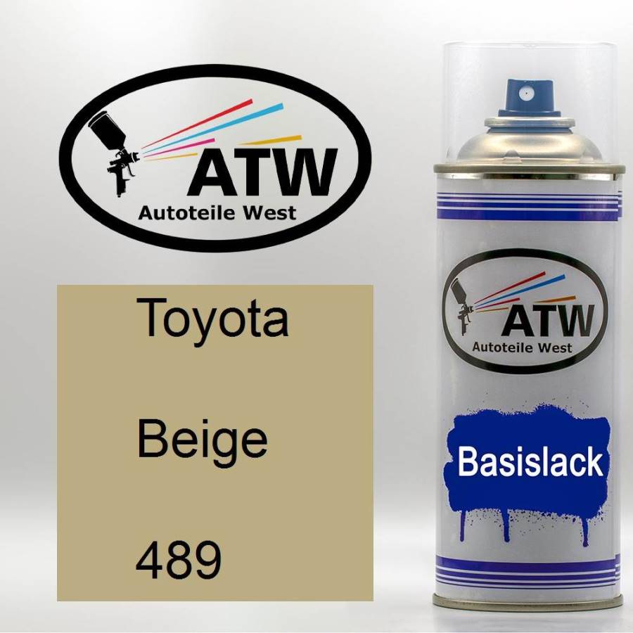 Toyota, Beige, 489: 400ml Sprühdose, von ATW Autoteile West.