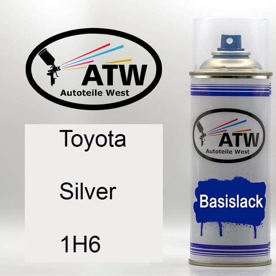 Toyota, Silver, 1H6: 400ml Sprühdose, von ATW Autoteile West.