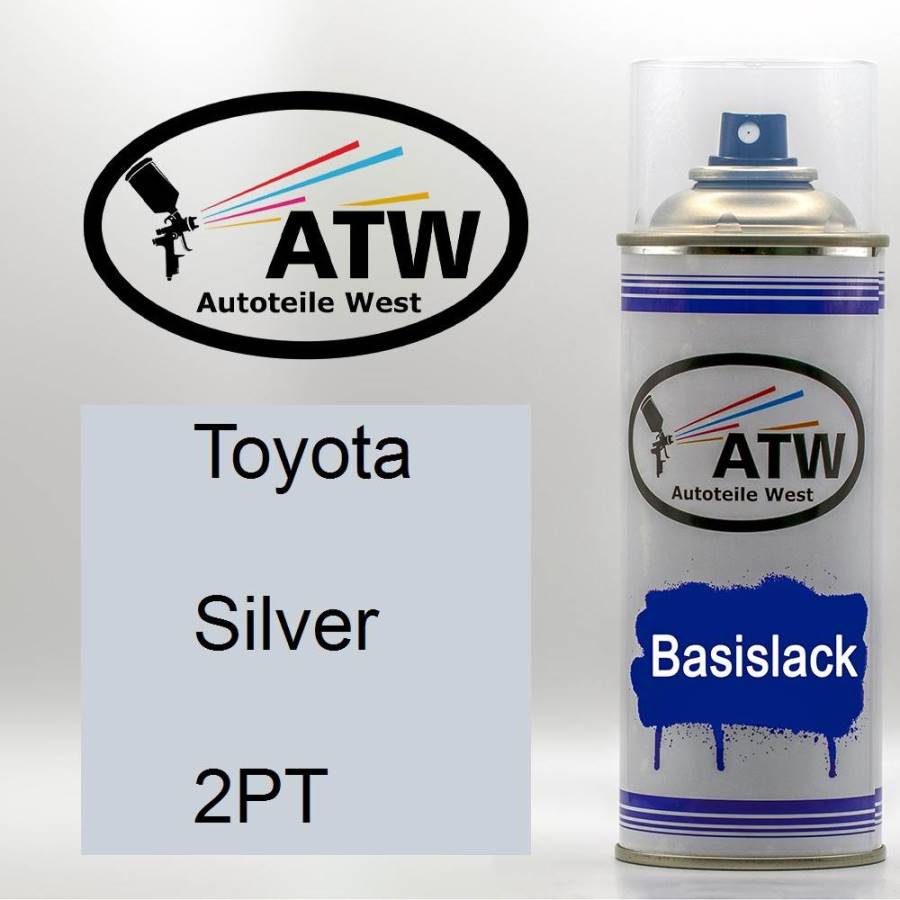 Toyota, Silver, 2PT: 400ml Sprühdose, von ATW Autoteile West.