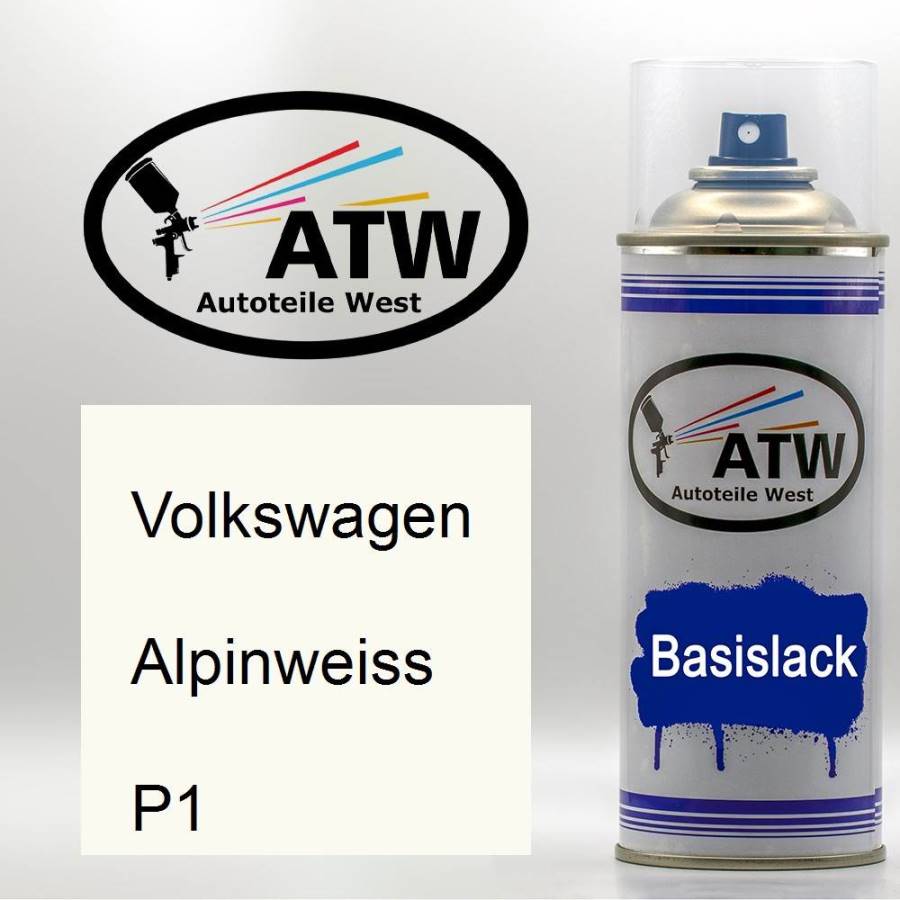 Volkswagen, Alpinweiss, P1: 400ml Sprühdose, von ATW Autoteile West.