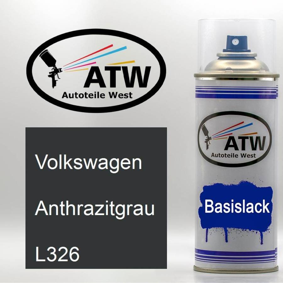 Volkswagen, Anthrazitgrau, L326: 400ml Sprühdose, von ATW Autoteile West.