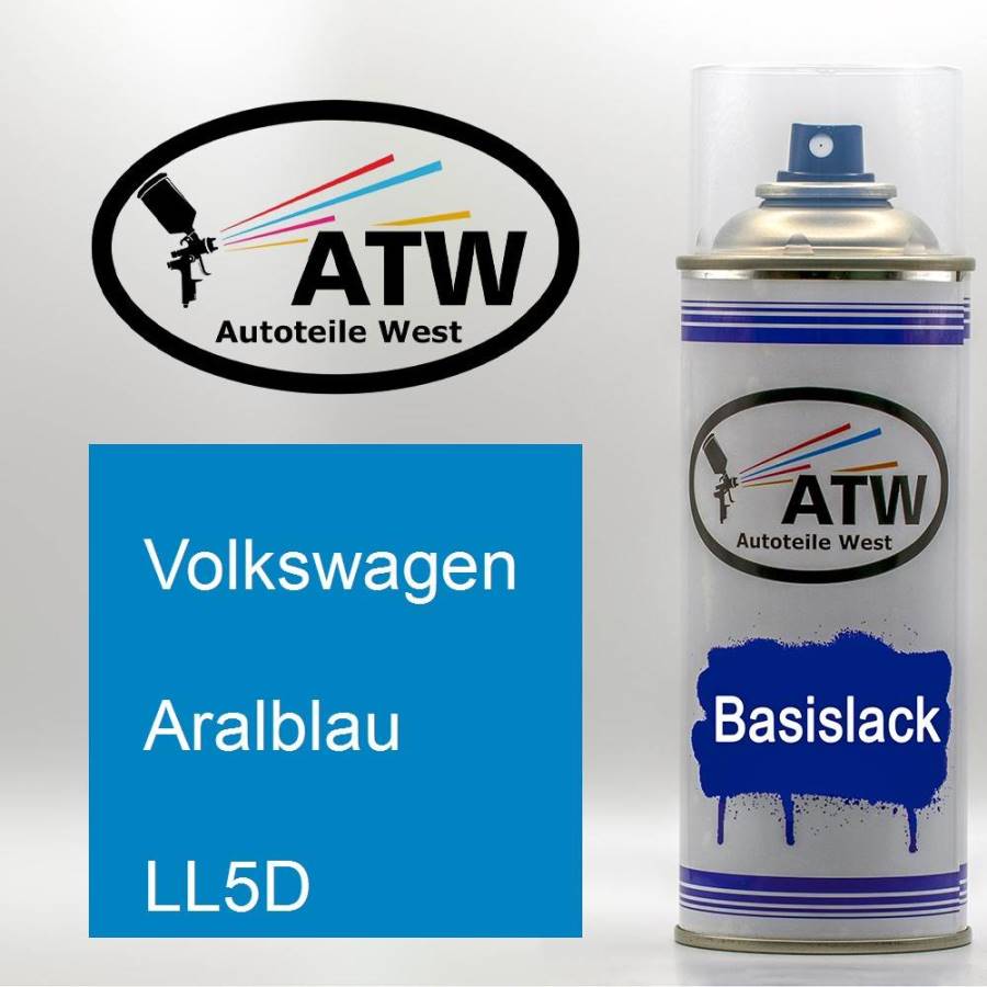 Volkswagen, Aralblau, LL5D: 400ml Sprühdose, von ATW Autoteile West.