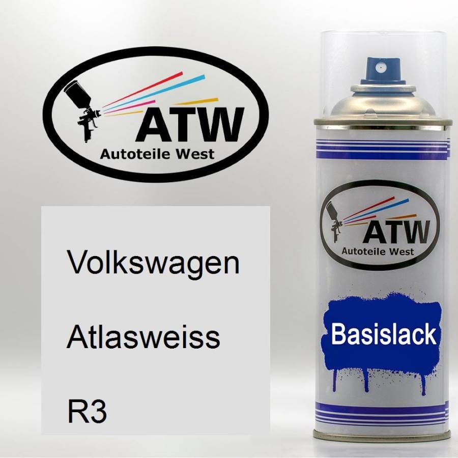 Volkswagen, Atlasweiss, R3: 400ml Sprühdose, von ATW Autoteile West.