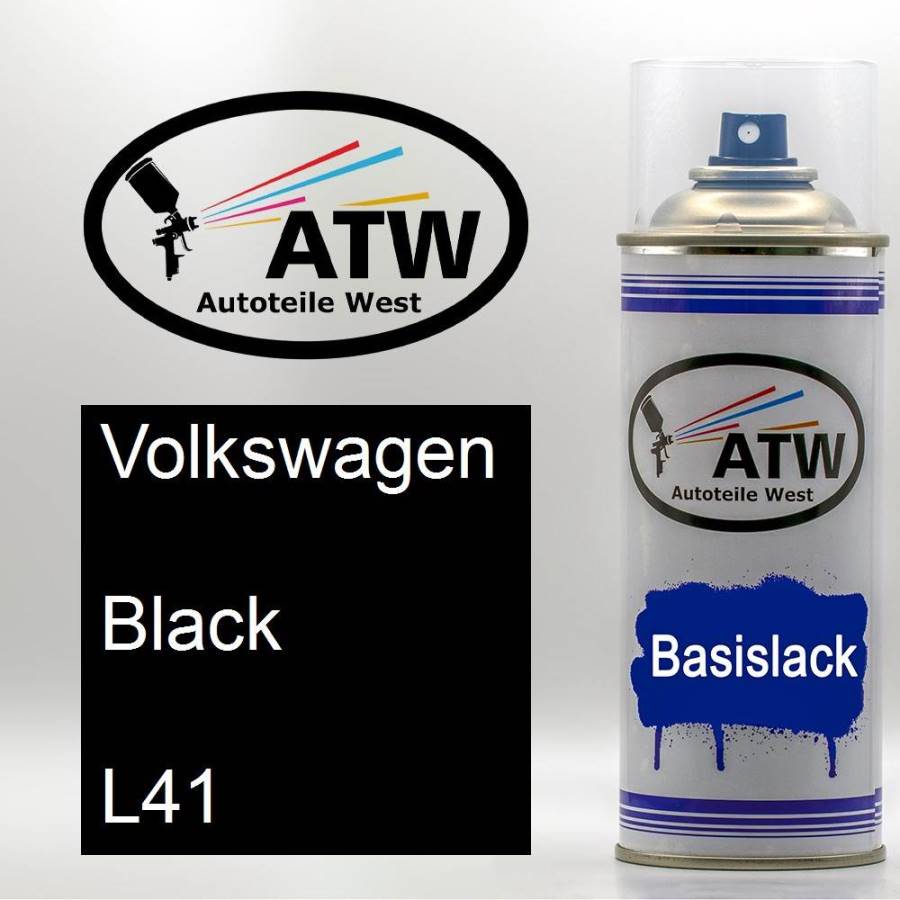 Volkswagen, Black, L41: 400ml Sprühdose, von ATW Autoteile West.