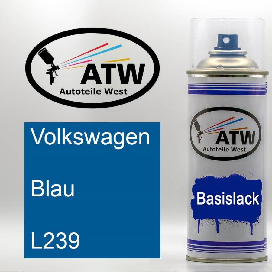 Volkswagen, Blau, L239: 400ml Sprühdose, von ATW Autoteile West.