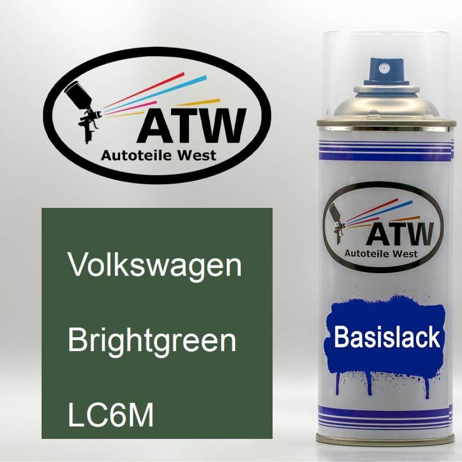 Volkswagen, Brightgreen, LC6M: 400ml Sprühdose, von ATW Autoteile West.