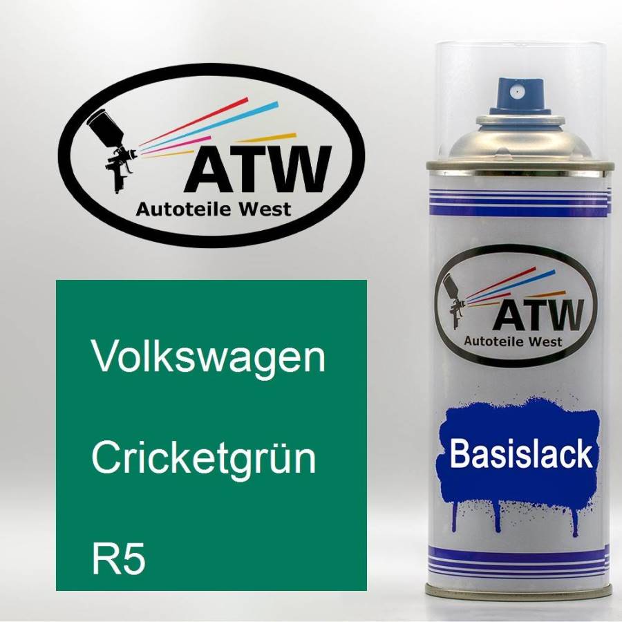 Volkswagen, Cricketgrün, R5: 400ml Sprühdose, von ATW Autoteile West.