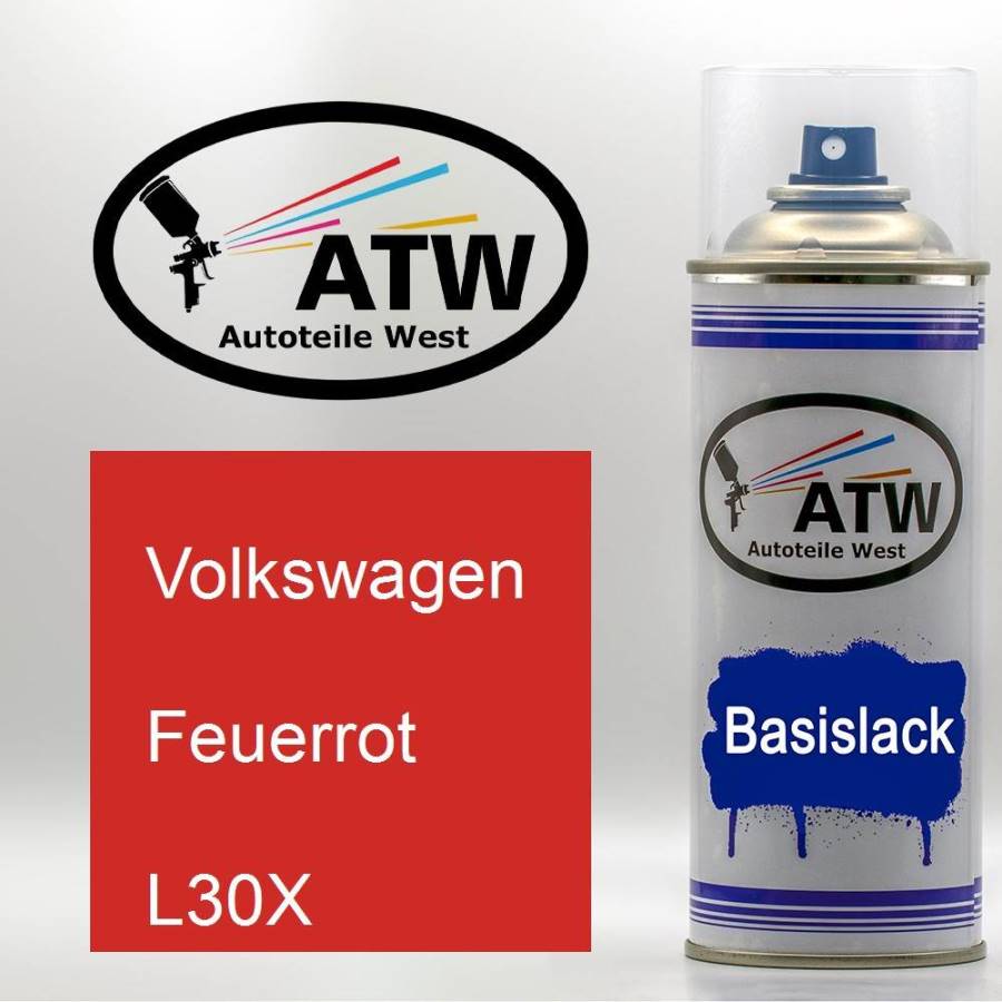 Volkswagen, Feuerrot, L30X: 400ml Sprühdose, von ATW Autoteile West.