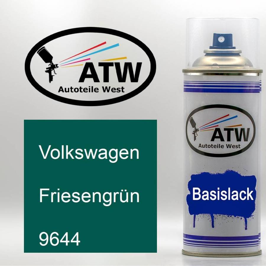 Volkswagen, Friesengrün, 9644: 400ml Sprühdose, von ATW Autoteile West.