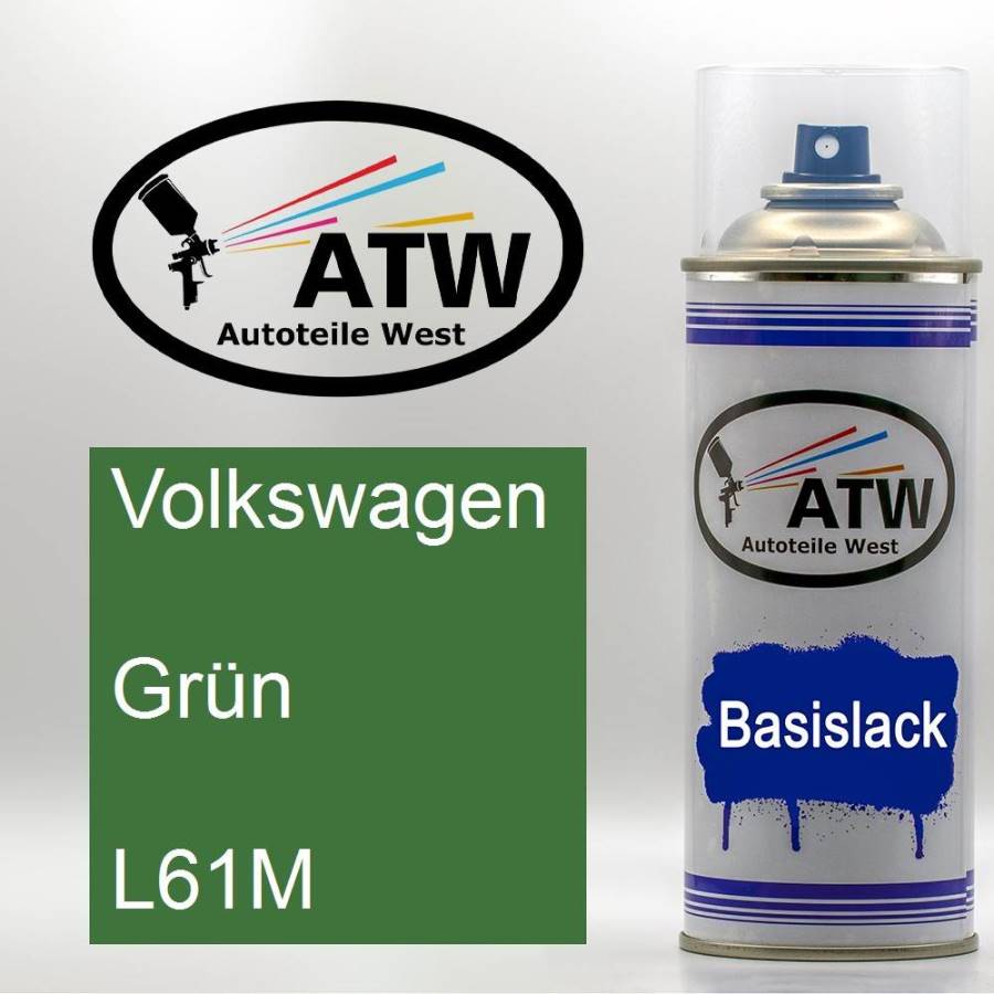 Volkswagen, Grün, L61M: 400ml Sprühdose, von ATW Autoteile West.