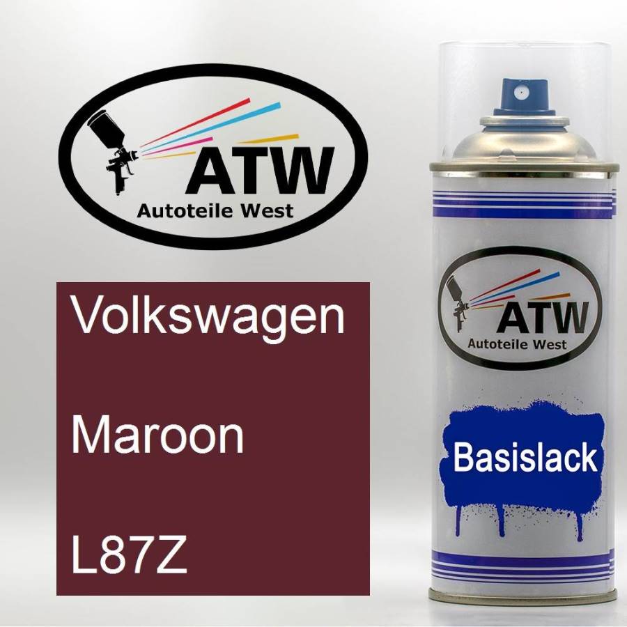 Volkswagen, Maroon, L87Z: 400ml Sprühdose, von ATW Autoteile West.