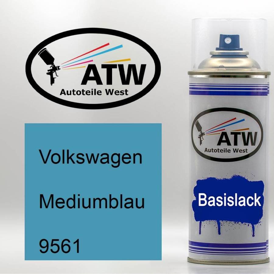 Volkswagen, Mediumblau, 9561: 400ml Sprühdose, von ATW Autoteile West.