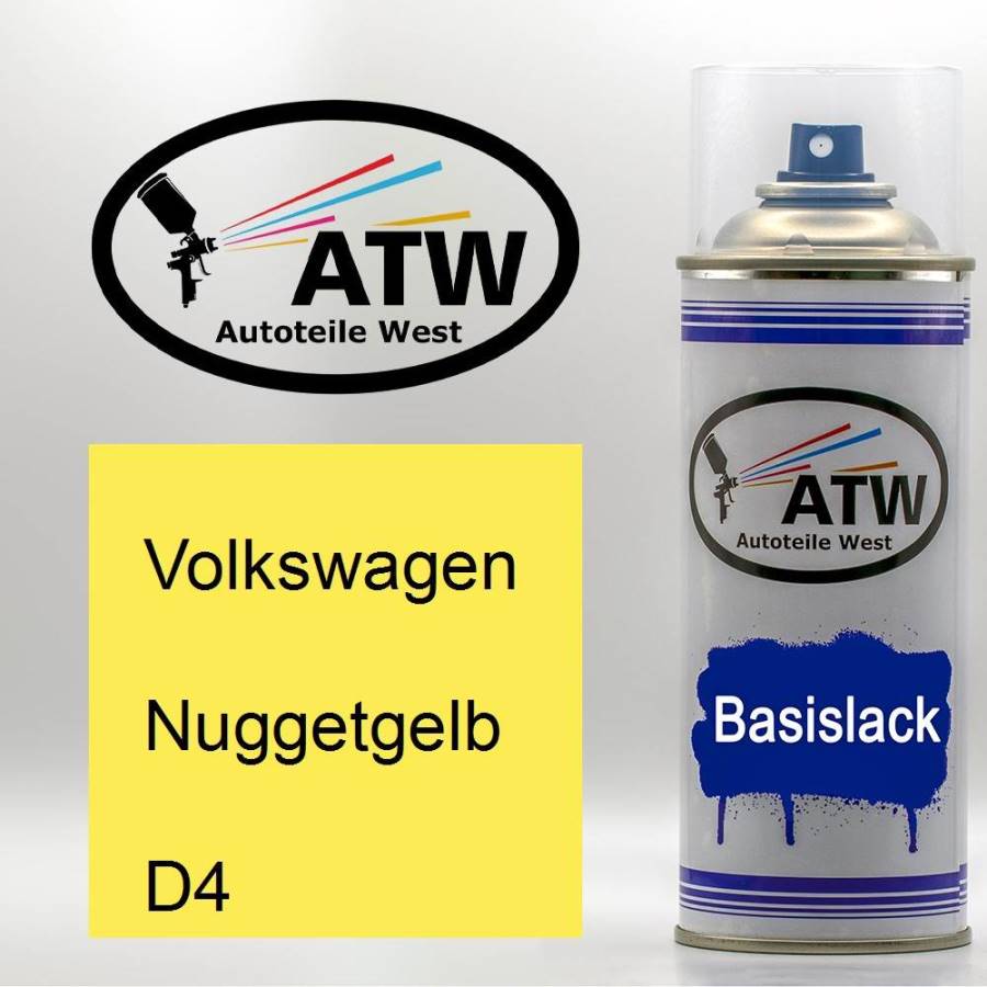 Volkswagen, Nuggetgelb, D4: 400ml Sprühdose, von ATW Autoteile West.