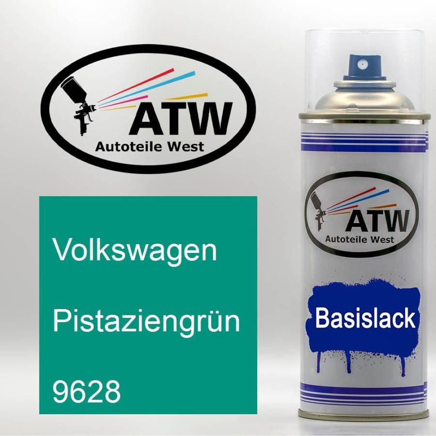 Volkswagen, Pistaziengrün, 9628: 400ml Sprühdose, von ATW Autoteile West.