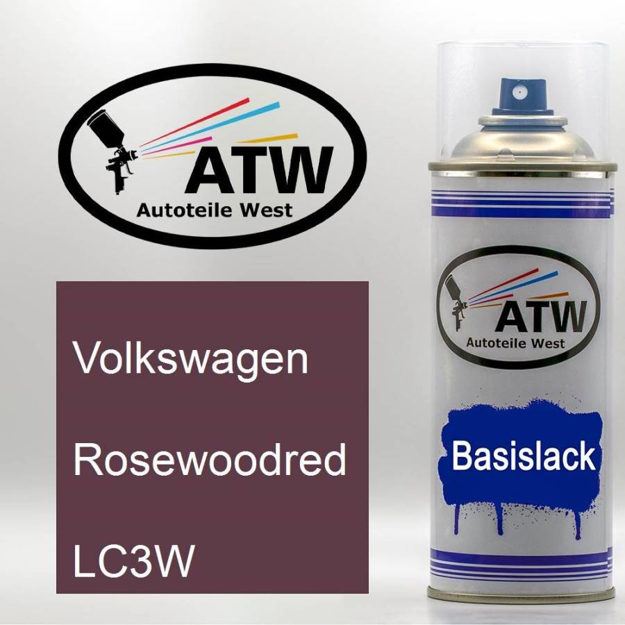 Volkswagen, Rosewoodred, LC3W: 400ml Sprühdose, von ATW Autoteile West.