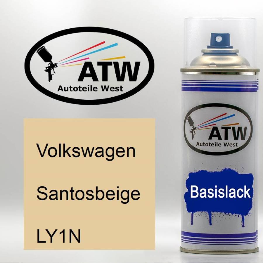 Volkswagen, Santosbeige, LY1N: 400ml Sprühdose, von ATW Autoteile West.