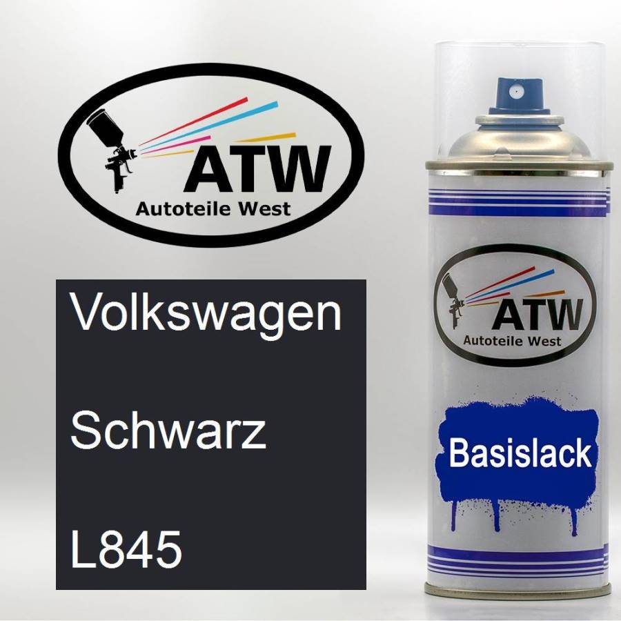 Volkswagen, Schwarz, L845: 400ml Sprühdose, von ATW Autoteile West.