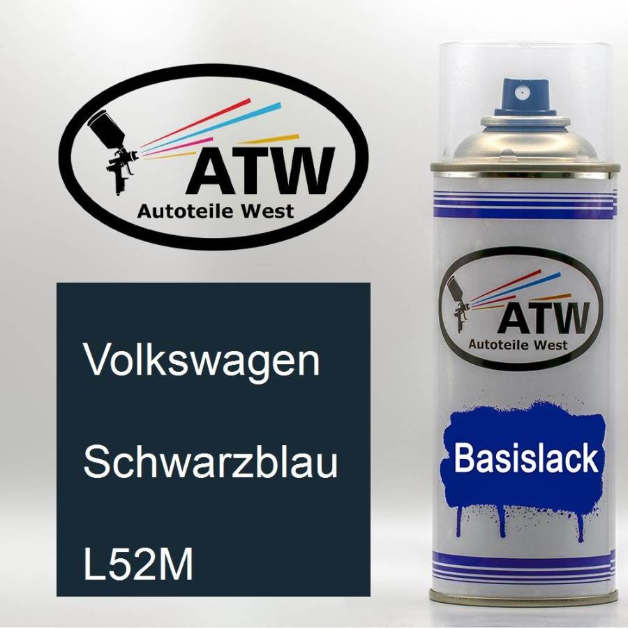 Volkswagen, Schwarzblau, L52M: 400ml Sprühdose, von ATW Autoteile West.