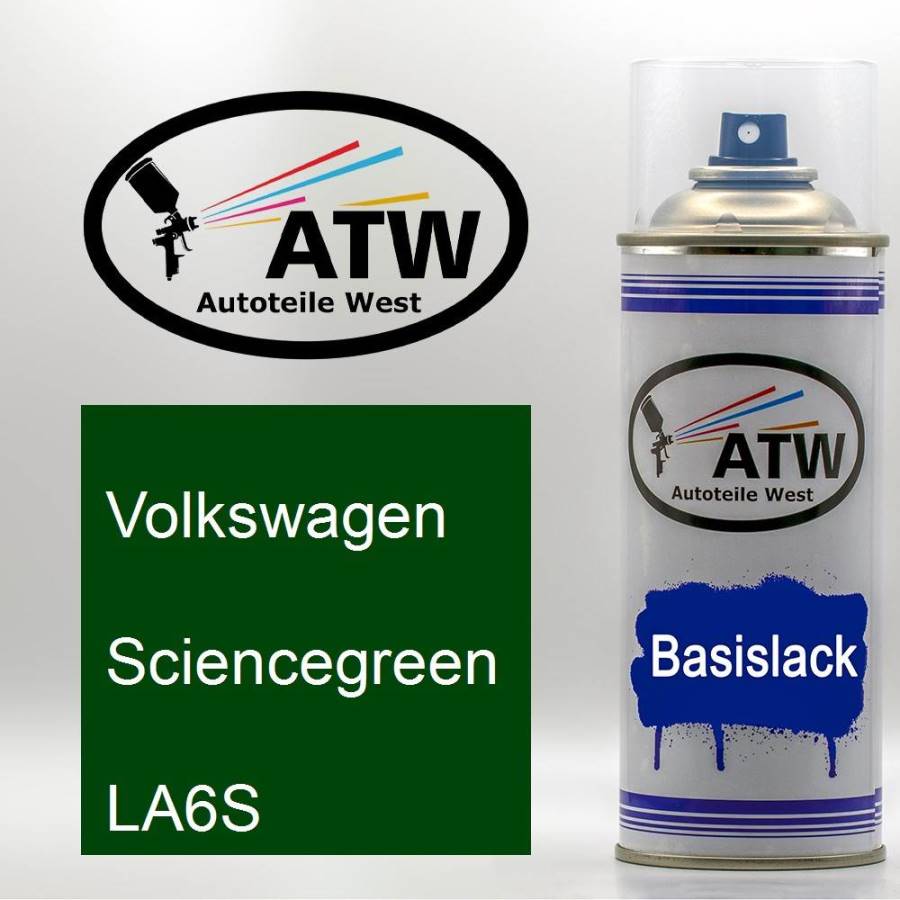 Volkswagen, Sciencegreen, LA6S: 400ml Sprühdose, von ATW Autoteile West.