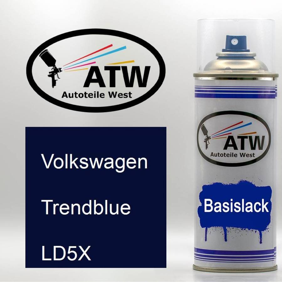 Volkswagen, Trendblue, LD5X: 400ml Sprühdose, von ATW Autoteile West.