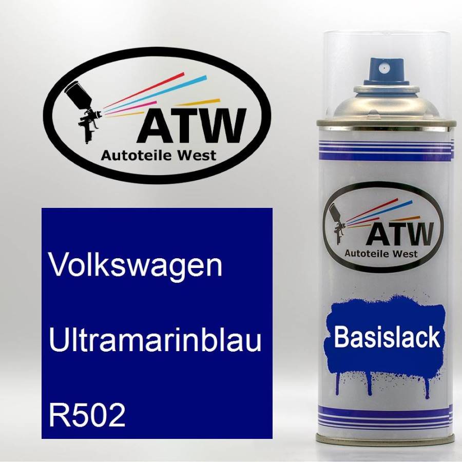 Volkswagen, Ultramarinblau, R502: 400ml Sprühdose, von ATW Autoteile West.