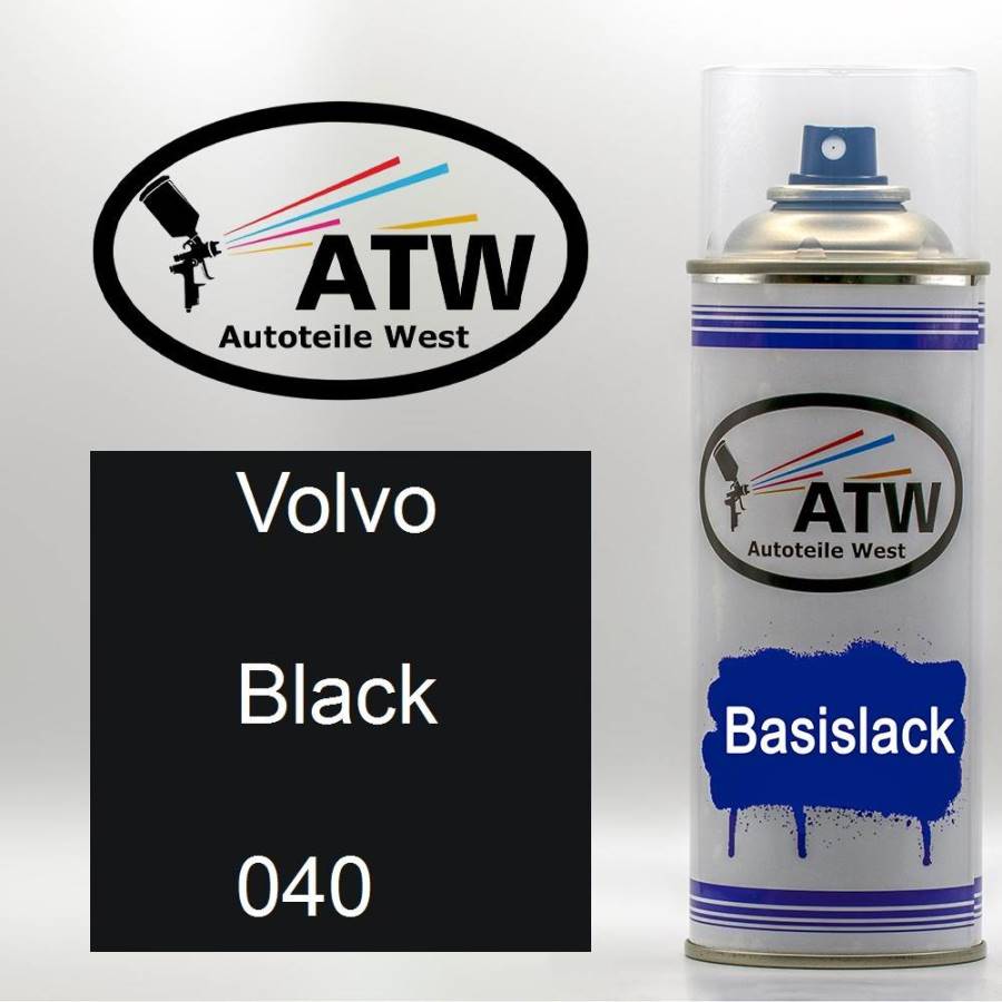 Volvo, Black, 040: 400ml Sprühdose, von ATW Autoteile West.