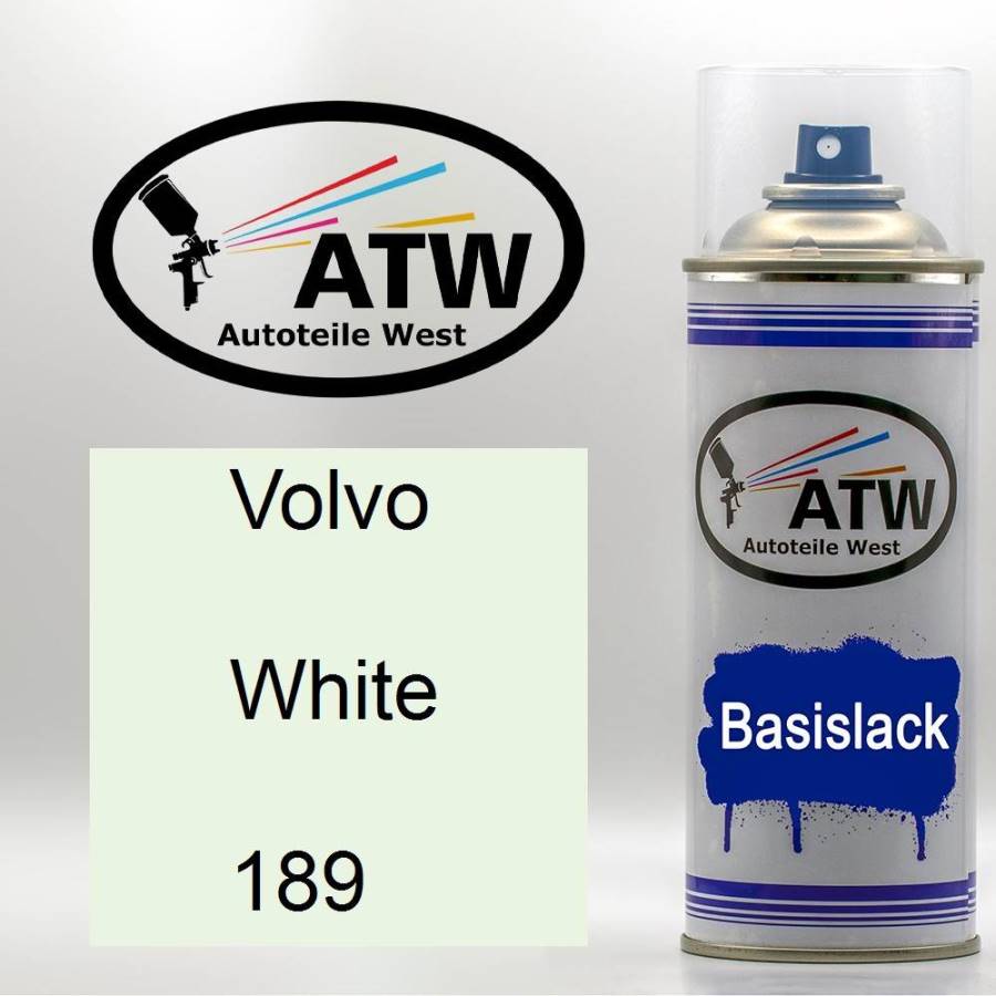 Volvo, White, 189: 400ml Sprühdose, von ATW Autoteile West.
