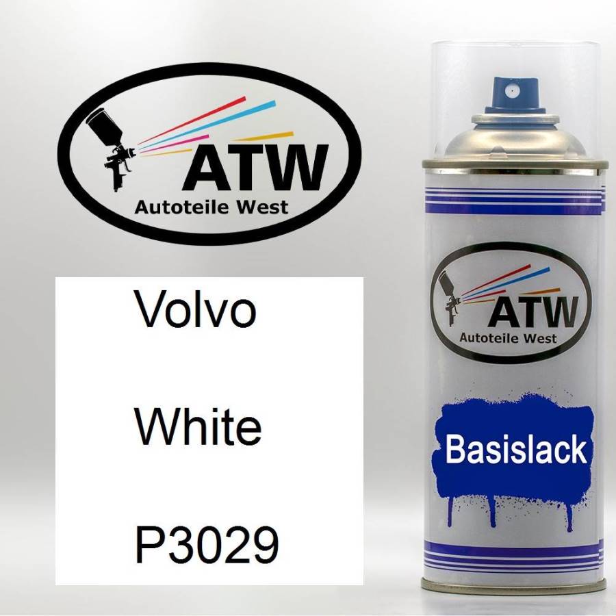 Volvo, White, P3029: 400ml Sprühdose, von ATW Autoteile West.