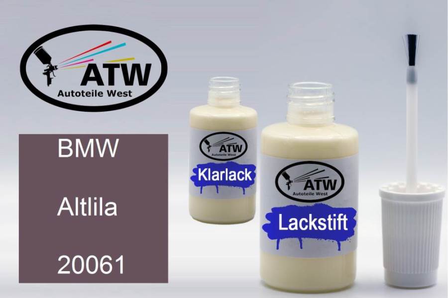 BMW, Altlila, 20061: 20ml Lackstift + 20ml Klarlack - Set, von ATW Autoteile West.