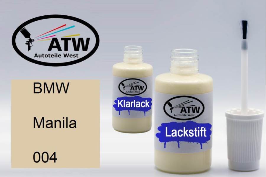 BMW, Manila, 004: 20ml Lackstift + 20ml Klarlack - Set, von ATW Autoteile West.