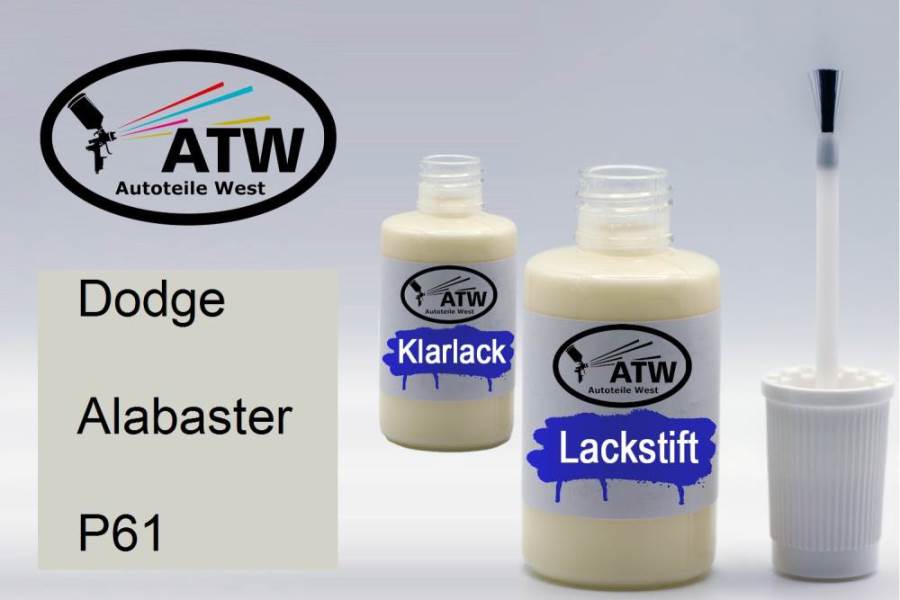 Dodge, Alabaster, P61: 20ml Lackstift + 20ml Klarlack - Set, von ATW Autoteile West.