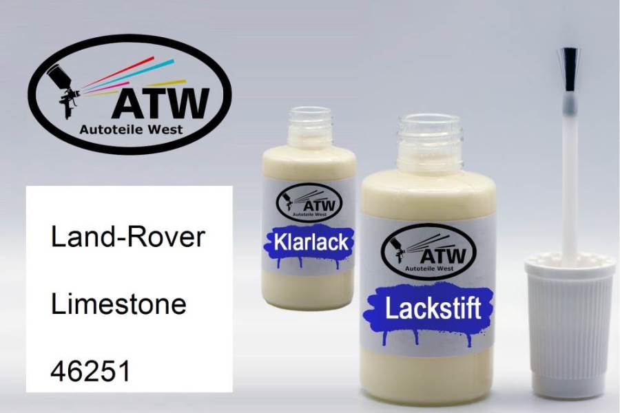Land-Rover, Limestone, 46251: 20ml Lackstift + 20ml Klarlack - Set, von ATW Autoteile West.