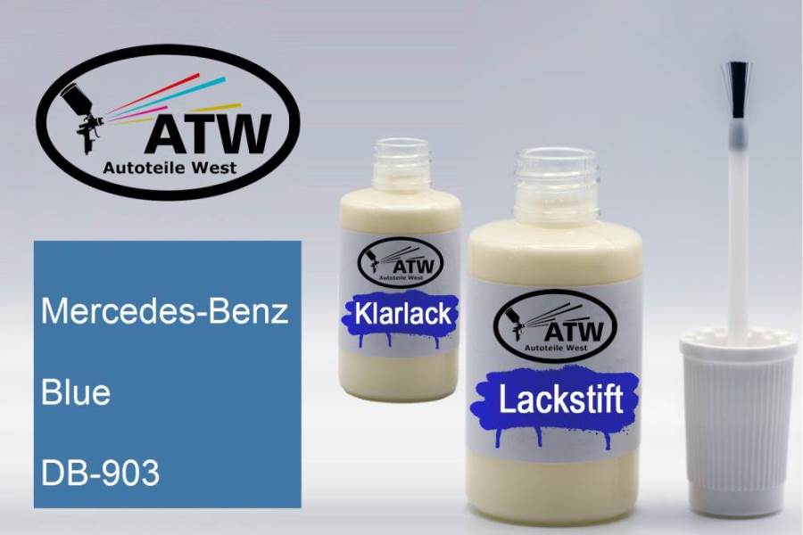 Mercedes-Benz, Blue, DB-903: 20ml Lackstift + 20ml Klarlack - Set, von ATW Autoteile West.