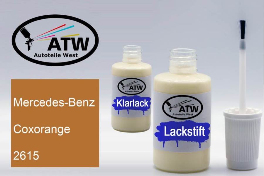 Mercedes-Benz, Coxorange, 2615: 20ml Lackstift + 20ml Klarlack - Set, von ATW Autoteile West.