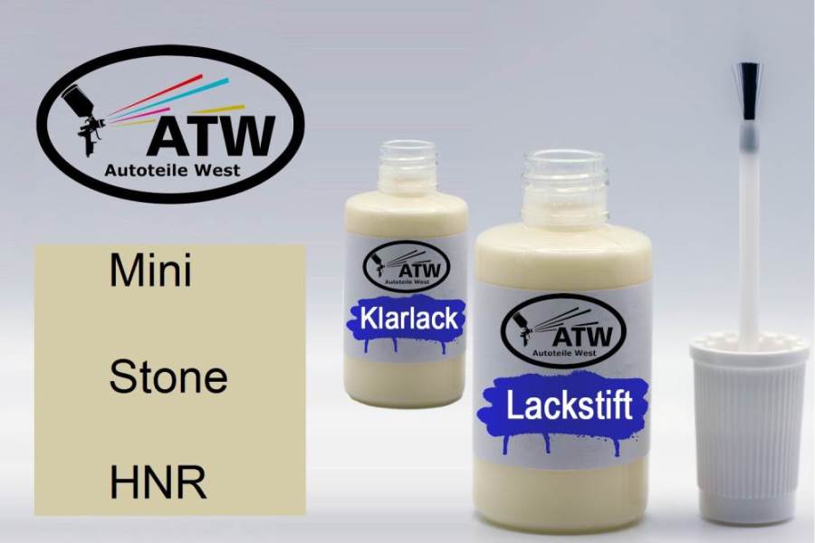 Mini, Stone, HNR: 20ml Lackstift + 20ml Klarlack - Set, von ATW Autoteile West.