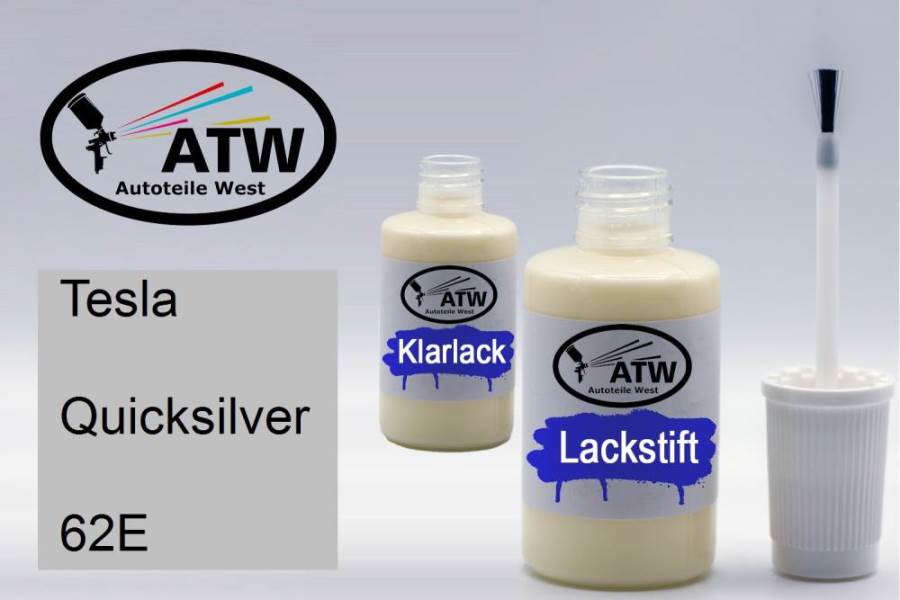 Tesla, Quicksilver, 62E: 20ml Lackstift + 20ml Klarlack - Set, von ATW Autoteile West.